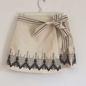 NWT free people embroidered wrap skirt